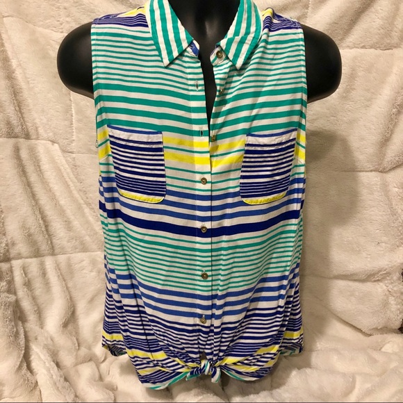 Colorful Large Merona button up tank - Picture 1 of 6